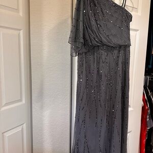 Elegant Gray One-Shoulder Dress